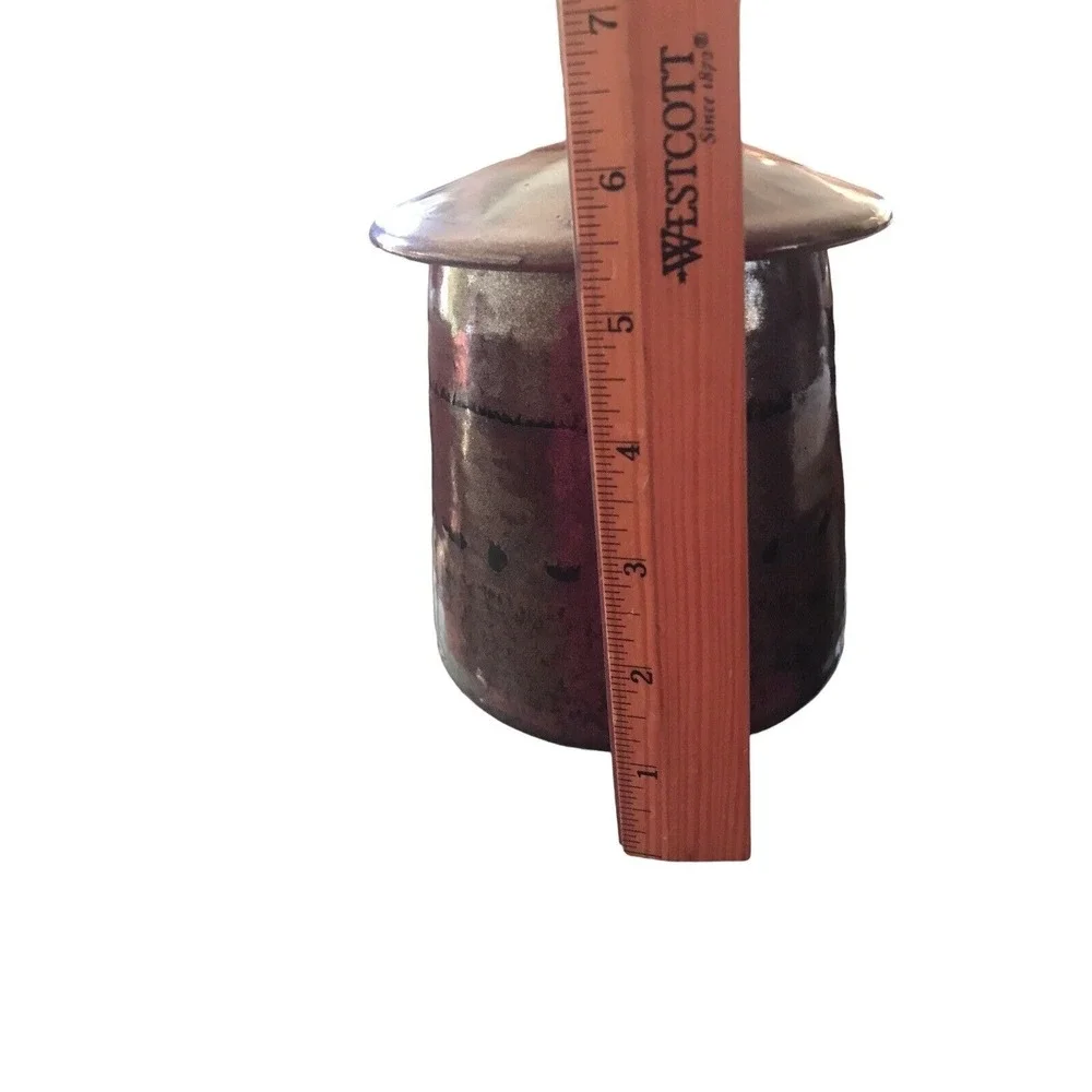 Mushroom Stoneware canister with‎ lid ~ signed